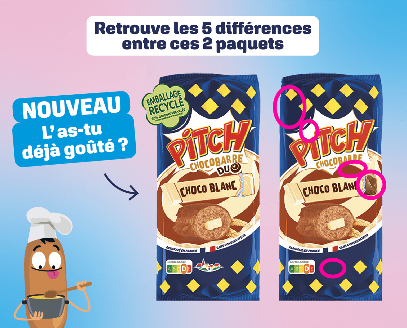 Solution du jeu « LES 5 DIFFÉRENCES »