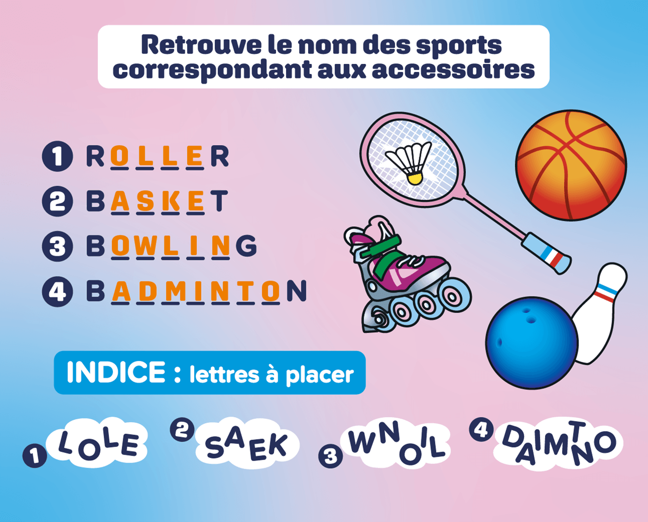 Solution du jeu « LES DEVINETTES »
